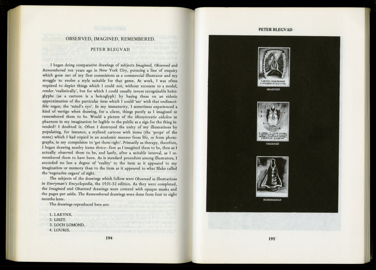 『Atlas Anthology III』 （1985年、Atlas Press）のPeter Blegvad「OBSERVED, IMAGINED, REMEMBERED」